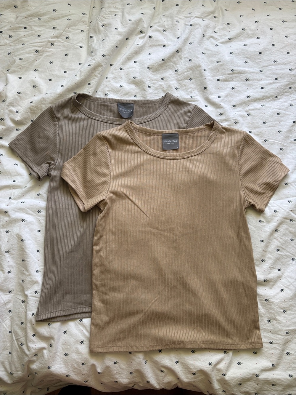 2x Olivia Rae ribbed basic tee - Picture 1 of 5